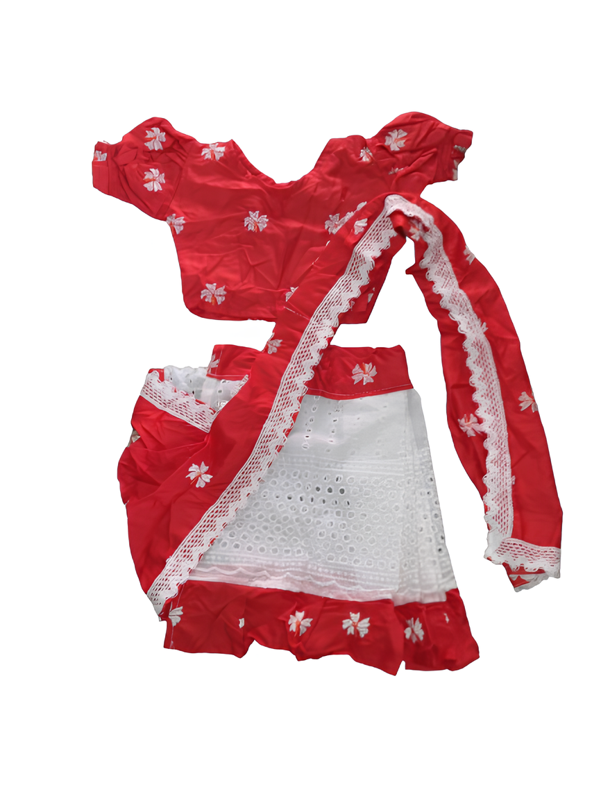 Baby Girls Rich Ceremony Redy to Wear Kids Saree and Blouse Set