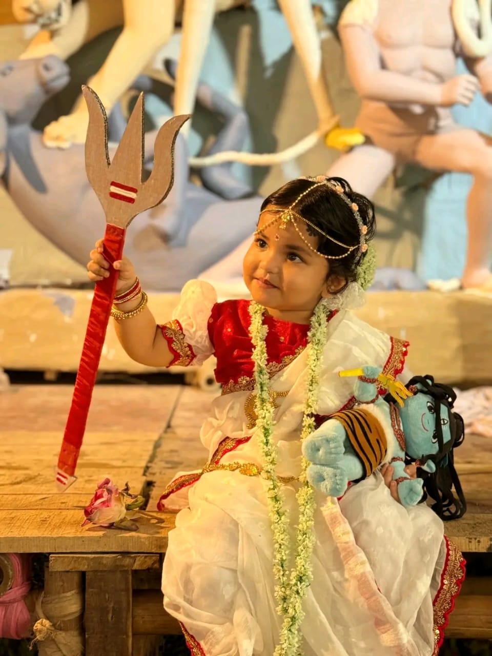 विशेष प्रीमियम गुणवत्ता वाली बच्चों की ढाकाई जामदानी साड़ी - पीली और लाल