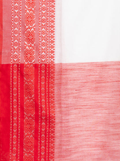 Exclusive Premium Quality Traditional Cotton Saree with Red Border, Floral Print Design Kids Begumpuri Saree, Costume for Girls
