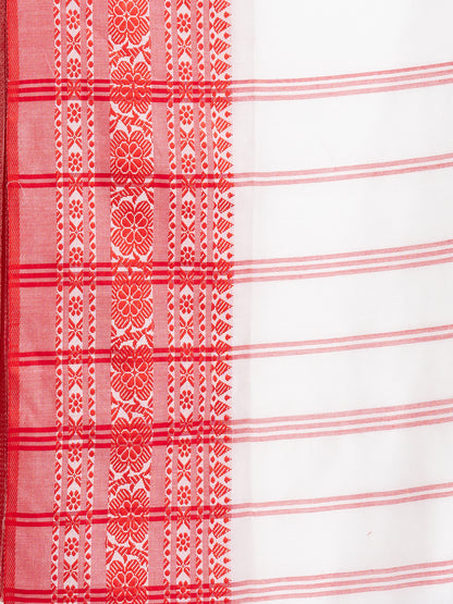 Exclusive Premium Quality Traditional Cotton Saree with Red Border, Floral Print Design Kids Begumpuri Saree, Costume for Girls