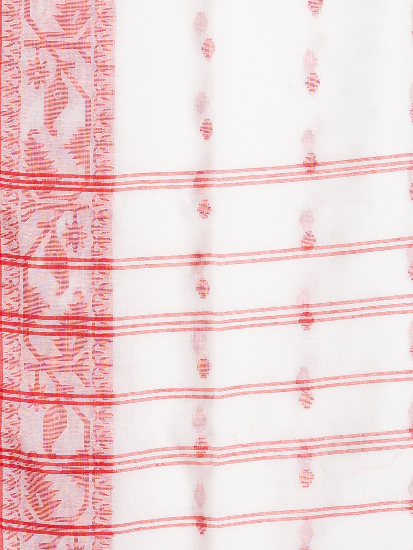 Exclusive Traditional Cotton Saree with Red Border, Floral Print Design Saree, Costume for Girls