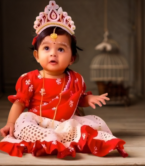 Baby Girls Rich Ceremony Redy to Wear Kids Saree and Blouse Set