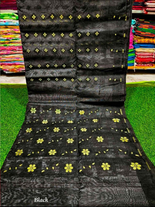BALIKA TEXTILE New & Exclusive Soft Dhakai Jamdani Saree – All Over Work | Cotton Blend | 5.5m | No Blouse Piece