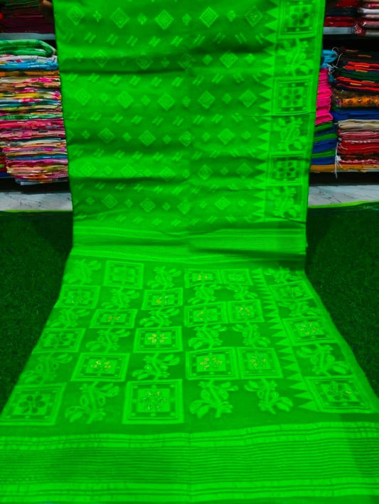 BALIKA TEXTILE New & Exclusive Soft Dhakai Jamdani Saree – All Over Work | Cotton Blend | 5.5m | No Blouse Piece
