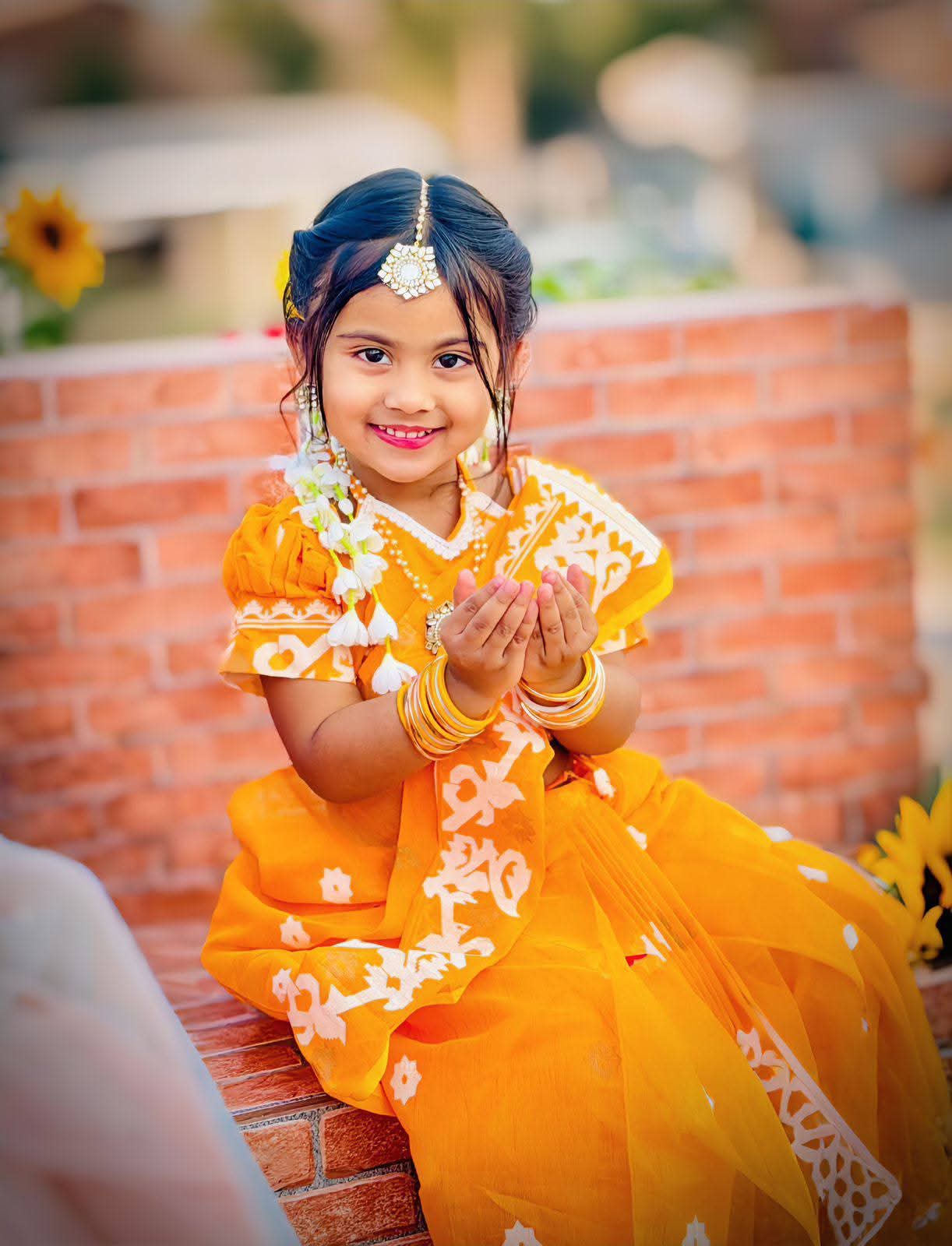 Embroidered Kids Saree with Blouse Set | Traditional Festive Wear for Girls (3–5 Years) | Soft & Comfortable Fabric | Ready-to-Wear Ethnic Set