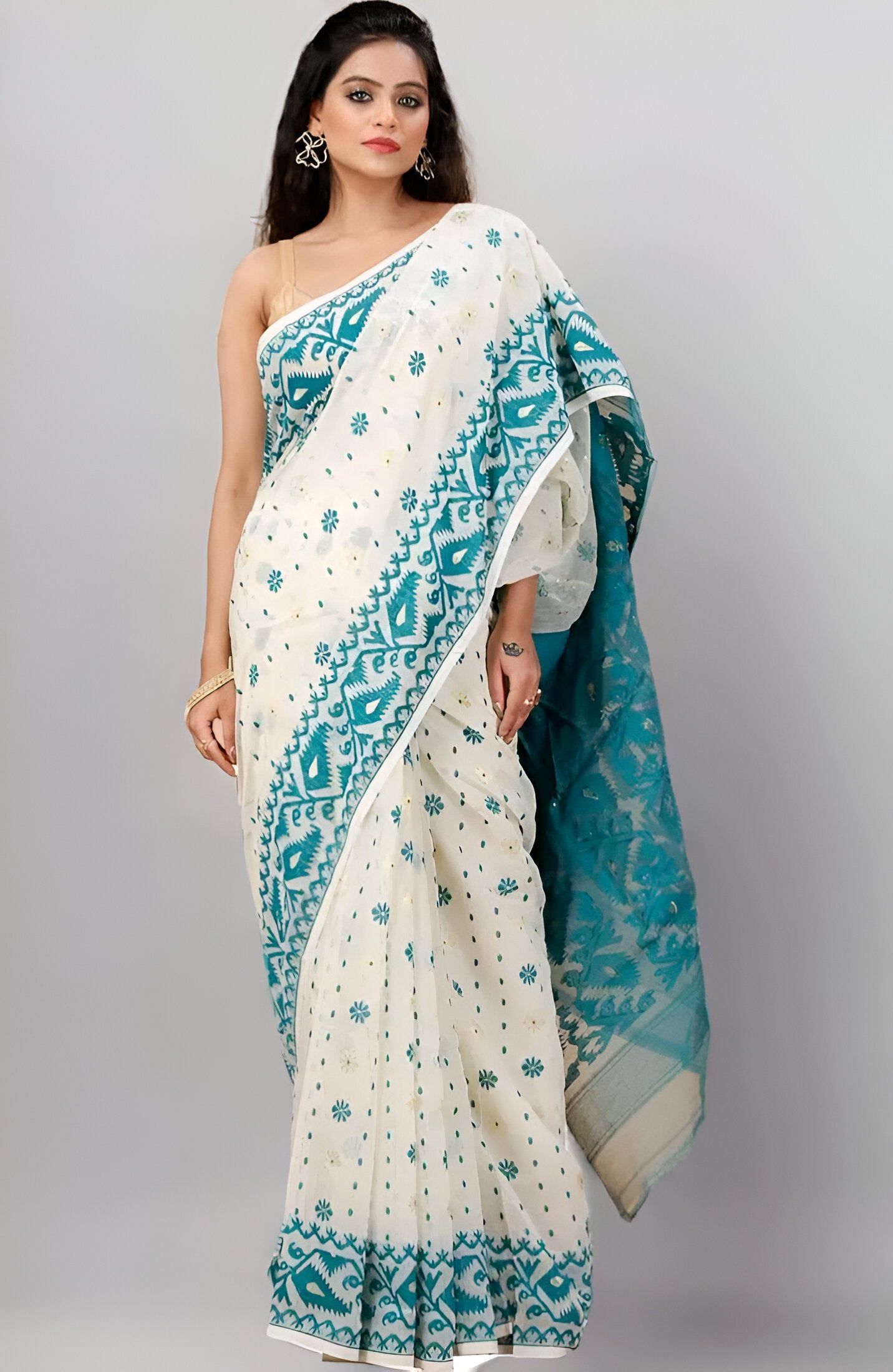Exclusive Bangaldesi Dhakai Jamdani Primium Quality New Degain Saree